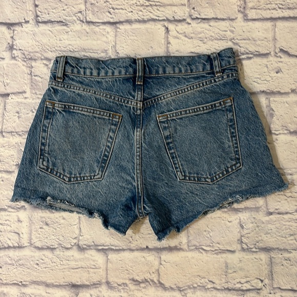 Reformation Charlie High Rise Denim Jean Shorts Cut Off Button Fly Micro Size 26 - Picture 8 of 11